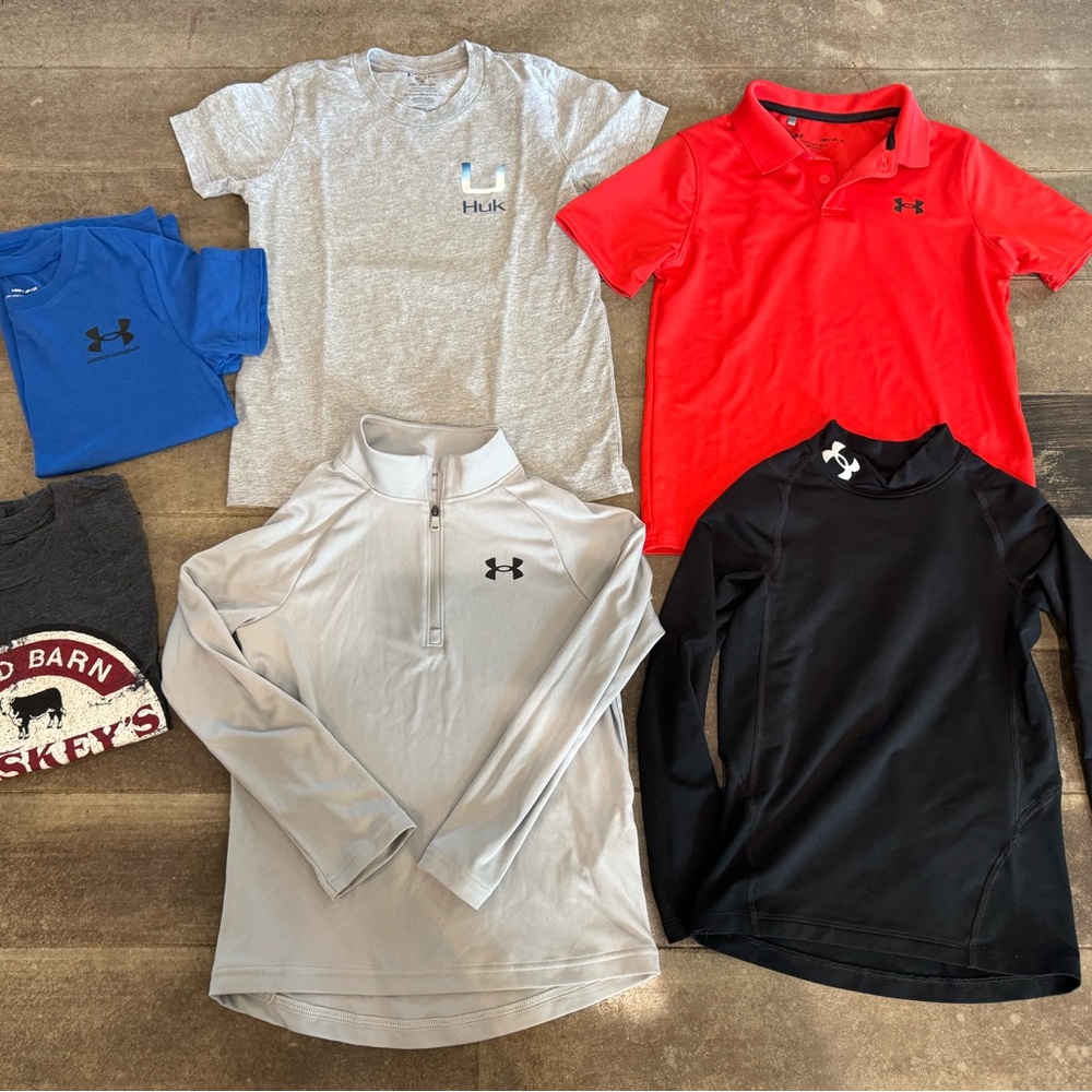 Boys S Under Armour and Huk Shirt lot